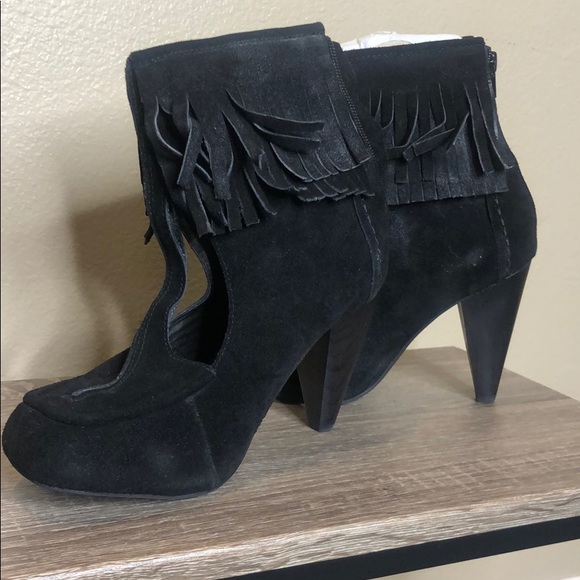 Black Suede Jeffery Campbell booties.NEW. SO CUTE - Picture 1 of 8